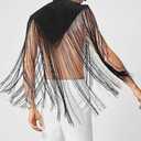 Men's Long Tassel Shrug Shoulder Pads Tank Top Clubwear Disco Rave Outfits Patchwork Sequins Fringe Outwears, Medium