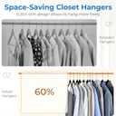 Smartor Black Velvet Hangers 50 Pack, Non Slip Clothes Hangers with Shoulder Notches, Premium Slim Space Saving Felt Hanger for Closet Organizers and Storage, Heavy Duty Hanger for Coat