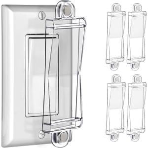 Magnetic Light Switch Guard Cover- PSZEZNZ Light Switch Outlet Covers for Flat Modern Wall Switches-Child Safety Protection(Clear,4 Piece)