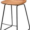Cortesi Home Ava Counterstools in Saddle Brown faux Leather, 25" High,CH-CS624959