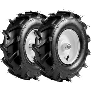 13x5.00-6" Tiller Tire and Wheel 2 Pack 1 Inch Hub 3-1/8" Centered Hub Length Agriculture Super Lug Tractor & Trencher Tire Replacement