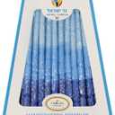 The Dreidel Company Hanukkah Candles Multi Blue Hued Frosted Deluxe Tapered Candles 1-Hour Burn Time 45 Candles for All Eight Nights of Chanukah (Single)