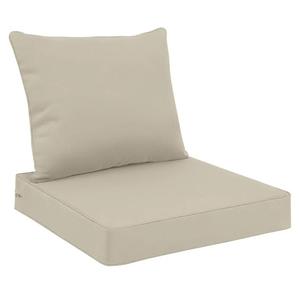 Favoyard Outdoor Seat Cushion Set 24 x 24 Inch Water-Resistant & Fade-Resistant Patio Furniture Cushions with Removable Cover Deep Seat & Back Cushion with Tie Straps for Chair Sofa
