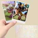 500pcs Holographic Card Sleeves Trading Card Sport Games 66x91mm Photocards for Collectors Players Durable Protectors Laser Flashing Transparent Snowflake Butterfly Rainbow Star Glass Heart Sakura