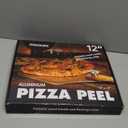 Pizza Peel Aluminum Pizza Spatula, Mooues 12 inch Metal Pizza Paddle(12"x 14")with Rocker Cutter Foldable Wood Handle, [Storage bag included], for Family Pizza Oven Baking Pizza, Dough, Bread & Pastry