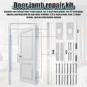 46" Jamb Repair Kit for Interior Doors,Door Reinforcement,Frame & Hinges Door Lock Security, Anti Kick in Heavy Duty Striker Plate Kit for Door Jamb Frame (White) Ultimate Door Protection