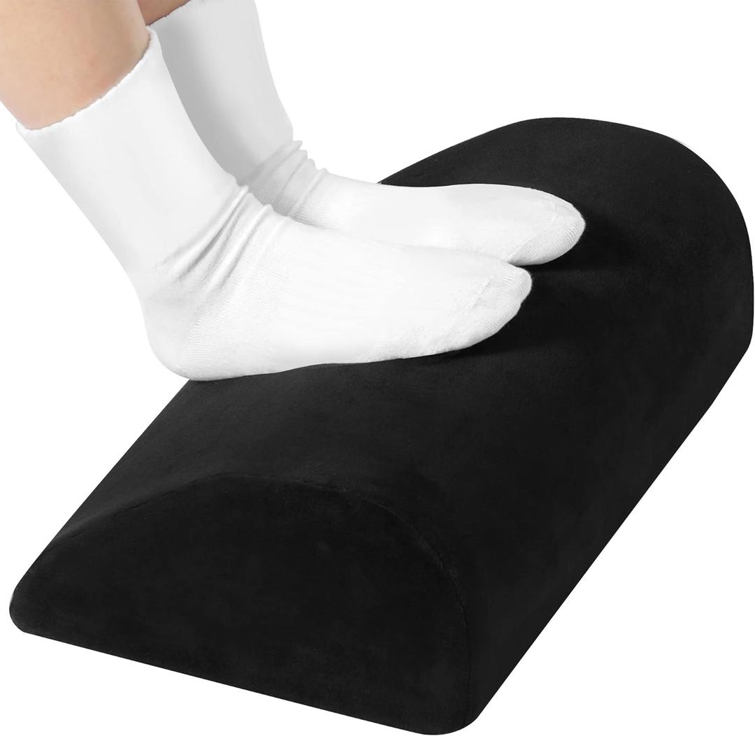 Foam Foot Rest for Under Desk, Supportive Stool for Home and Office with Washable Cover, 5.1 x 10.2 x 17.3 in, Black