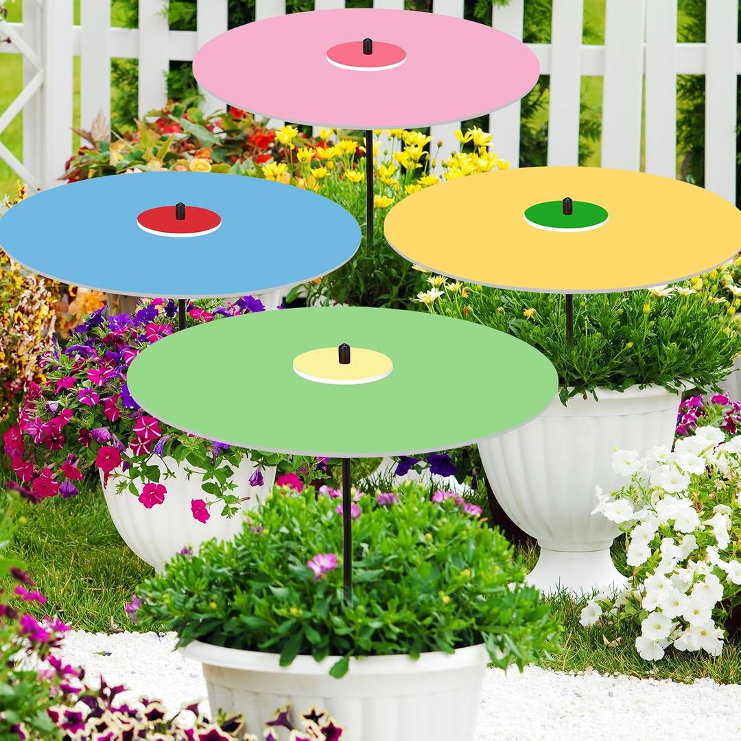 Abbylike 4 Pack 39 Inch Tall Plant Umbrellas for Outdoor Plants, Garden Umbrellas for Flower Adjustable Extend Sun Shade Covers for Potted Plants, Garden Beds, Patio Flowers