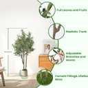 Alupssuc 4ft Olive Trees Artificial Indoor & Outdoor, Faux Olive Tree with Lively Artificial Trunk and Lifelike Fruits, Fake Potted Tree for Modern Home Office Living Room Decor