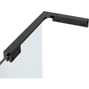 Shower Glass Support Bar, Both Sides, Frameless Bathroom Glass Clamp L Shape Panel Bracket, No DrillFixed Shower Panel to Wall (Black)