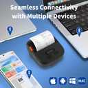 Portable Label Maker Machine with Tape, 3 Inch Thermal Sticker Label Printer, Wireless Bluetooth Barcode Label Printer for Small Business & Office, Compatible for Smartphones & PC