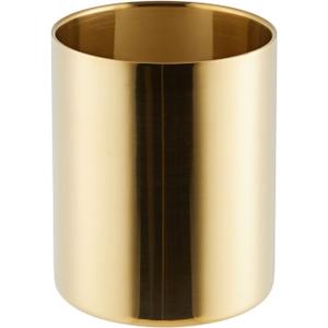 Juvale Desk Organizer Pen & Pencil Holder - 3.2 x 3.9 in, Gold Stainless Steel - Desk Supply Organizer with Gold Pen Cup, Makeup Brush Cup & Vanity Brush Holder