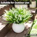 UV Resistant Faux Outdoor Plant, Fake Monkey Grass with Flowers, 12 Bundles Outdoor Artificial Plants Porch Decoration for Planter, Realistic Greenery with Flexible Stems for Patio Garden Pathway