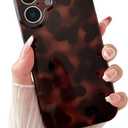 Compatible with for iPhone 16 Case, Tortoise Shell Chic Amber Brown Print Leopard, Classic Soft TPU Protective Shockproof Case for iPhone 16 6.1 ''Color2