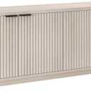 Henn&Hart TV Stand for TVs up to 78'' with 2 Storage Cabinets and Adjustable Shelves for Living Room, Family Room, or Office, Alder White