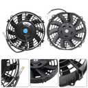 7 Inch Slim Fan Push Pull Electric Radiator Cooling Fan Universal High Performance 12V 80W Motor with Fan Mounting Kit (Black)