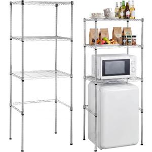 Threehoney Mini Fridge Shelf Over Fridge Storage Mini Microwave Stand for College School Dorm Office Space Dorm Room Saver Supply (3 Tier, Silver)