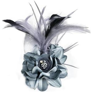 Elegant Flower Brooch for Women Wedding Party Dance Banquet Pins Feather Flower Fascinator Lady Floral Hairpins Dress Suit Lapel Pin Ceremony Accessories Corsage Brooches Vintage Jewelry Gifts