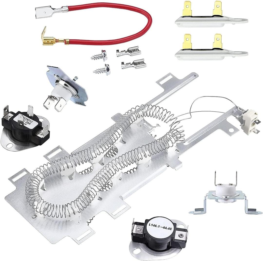 wp8544771 for Whirlpool Duet Dryer Heating Element Kit with 8544771 PS11746337 AP6013115 for Maytag Bravos xl Heating Element, 279816 Thermostat Cut Off, 3392519 279973 Thermal Fuse by Sikawai