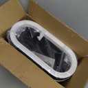 IEEK 12 Liter Rectangular Plastic Can with Press Top Lid, White Modern Wastebasket Thin Cans,3.2 Gallon Garbage Container Bin for Bathroom, Bedroom, Kitchen, Office and Powder Room