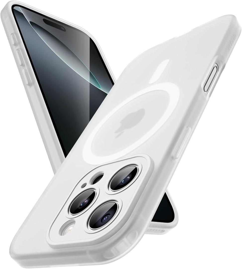 JETech Matte Case for iPhone 16 Pro Max 6.9-Inch Compatible with MagSafe, Non-Yellowing and Anti-Fingerprint, Shockproof Translucent Frosted TPU Soft Phone Cover (Frosted Clear)