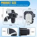 UPGRADED W11084656 Dishwasher Circulation Pump Motor Assembly Fit for Ken-more 665, Whirl-pool WDT730PAHZ0 WDT750SAHZ0 WDTA50SAHZ0, Kitchen-Aid, Ama-na, W10854710 W11612327 W10805387 by Fetechmate