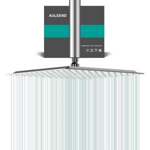 Square Rain Shower Head, High Flow Stainless Steel,Work with any decorative styleAll Metal Rainfall Shower Head (Chrome, 12)