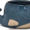 Abbott Collection Stoneware Whale Planter - Small (2" H)