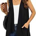Veryoung Women's Lightweight Cardigan Casual Soft Long Sleeve Floral Knit Cardigans with Pockets High Low Hem Draped Duster Size XL