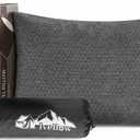 Ivellow Memory Foam Travel Pillow Compressible Camping Pillow for Sleeping Shredded Memory Foam Pillow Compact Firm Supportive Travel Pillow for Adults Kids Outdoor Backpacking Hiking Essential Gear-L (L-16 Inchx23 Inch, Grey)