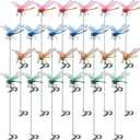 Dragonfly Clip,Fake Dragonflies, Humming Bird Stakes Fake, Plastics Dragonfly for Garden Stakes Decor Yard Ornaments for Hat,Deer and Horse,Fly Scare Devices for Indoor Outdoor (24Pcs)