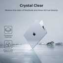 EooCoo Case Compatible with MacBook Air 13 inch M5 2026-2022 M4 M3 M2 A3449 A3240 A3113 A2681, Crystal Hard Shell Scratch Resistant Protective Cover Compatible for MacBook Air 13.6 inch Case, Clear