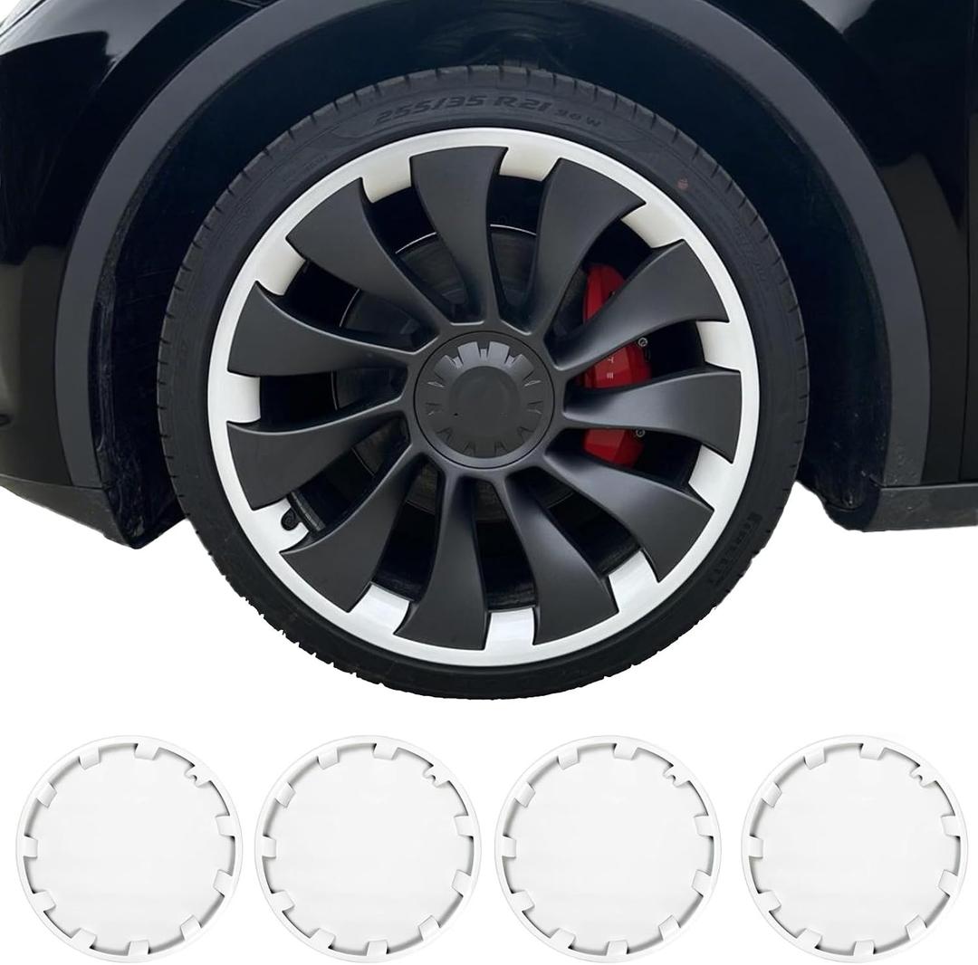 Wheel Rim Protector for Tesla Model Y Performance 21 Inch berturbine Wheels All-in-one Car Tire Trim Rings Rim Case Hubcaps Wheel Cover 2020-2024 Model Y Accessories