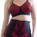 Rago 1294 | Open Bottom Girdle Extra Firm Shaping | Zipper + Hook Closure | Classic Vintage Control | USA MADE (Red/Black), Size 30/L