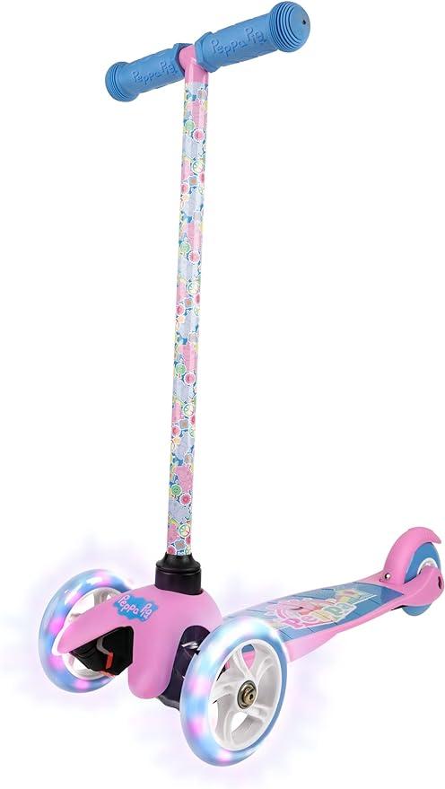 Voyager - Self Balancing Kick Scooter with Light Up Wheels, Extra Wide Deck, 3 Wheel Platform, Foot Activated Brake, 75 lbs Limit, Kids & Toddlers Girls or Boys, for Ages 3 and Up 
