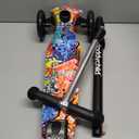 Kids Kick Scooter, 3 Wheeled Scooter for Kids, Child/Toddlers Toy, Adjustable Height, Anti-Slip Deck, Flashing Wheel Lights, for Boys/Girls 3-12 Year Old (Popular Graffiti B)