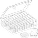 Bead Organizer Box, 31 Pcs Clear Plastic Storage Containers with Hinged Lids Mini Boxes for Jewelry Making, Crafts, DIY, Seed, Small Parts