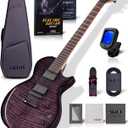 AKLOT 24-Fret Electric Guitar Kit, 40 inch Single Cut (LP Style), Modern Playability Coil-Split Humbucker Pickups, 18:1 Tuning Pegs,W/Guitar Accessories Gig Bag,Cable,Strap,Picks,Strings,Tuner,Book