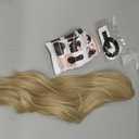 FELENDY 16" Ponytail Extension Long Curly Wavy Ponytails Clip in Claw Hair Extension Pony Tails Natural Looking Synthetic Hairpiece for Women Light Blonde Mix Bleach Blonde