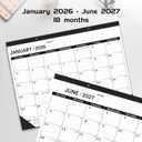 Desk Calendar 2026, Desk Calendar 2026 Large 22 x17(January 2026 - June 2027),2026 Calendar,Classic Black,Large Calendar 2026-2027 with Plastic Cover(2 PACK), 2026-2027-JAN-2PCS
