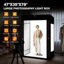 Professional Photography Studio LED Dimmable Large Shooting Tent 47x39x78 ZKEEZM Large Lightbox Photo Video Continuous Lighting Cube Shooting Tent Kit Soft Box with 3Colours Backdrops and Carrying Bag