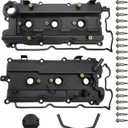 Engine Valve Cover Set with Bolts & Oil Cap & Gaskets & Spark Plug Tube Seals & PCV Valve Compatible with 2002-2007 Nissan Altima Maxima Murano Quest Infiniti I35 VQ35DE V6 3.5L Part# 264-984 265-985