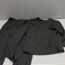 AYWA Women's 2 Piece Outfits Foldover Flare Pants Long Sleeve Crew Neck T-shirt Fitted Pajama Sets (Medium, Black)