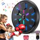 Upgrade and Larger, Music Boxing Machine with Boxing Gloves,2025 New Smart Bluetooth Music Boxing Machine, Wall-Mounted Exercise Equipment for Home, One Punch Boxing Game Machine for Kids and Adults (19.29*19.29*2.17)