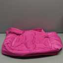 Tote Bag for Women with Zipper, Quilted Puffer Tote Bag with Compartments, Lightweight Puffy Work Bags for Women Travel (Raspberry Pink)