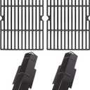 Uniflasy Grill Replacement Parts Kit for Dyna-Glo DGF350CSP DGF350CSP-D DGC350CNP-D 2-Burner Open Cart Propane Gas Grill Heat Plate Shield and Cooking Grid Grates