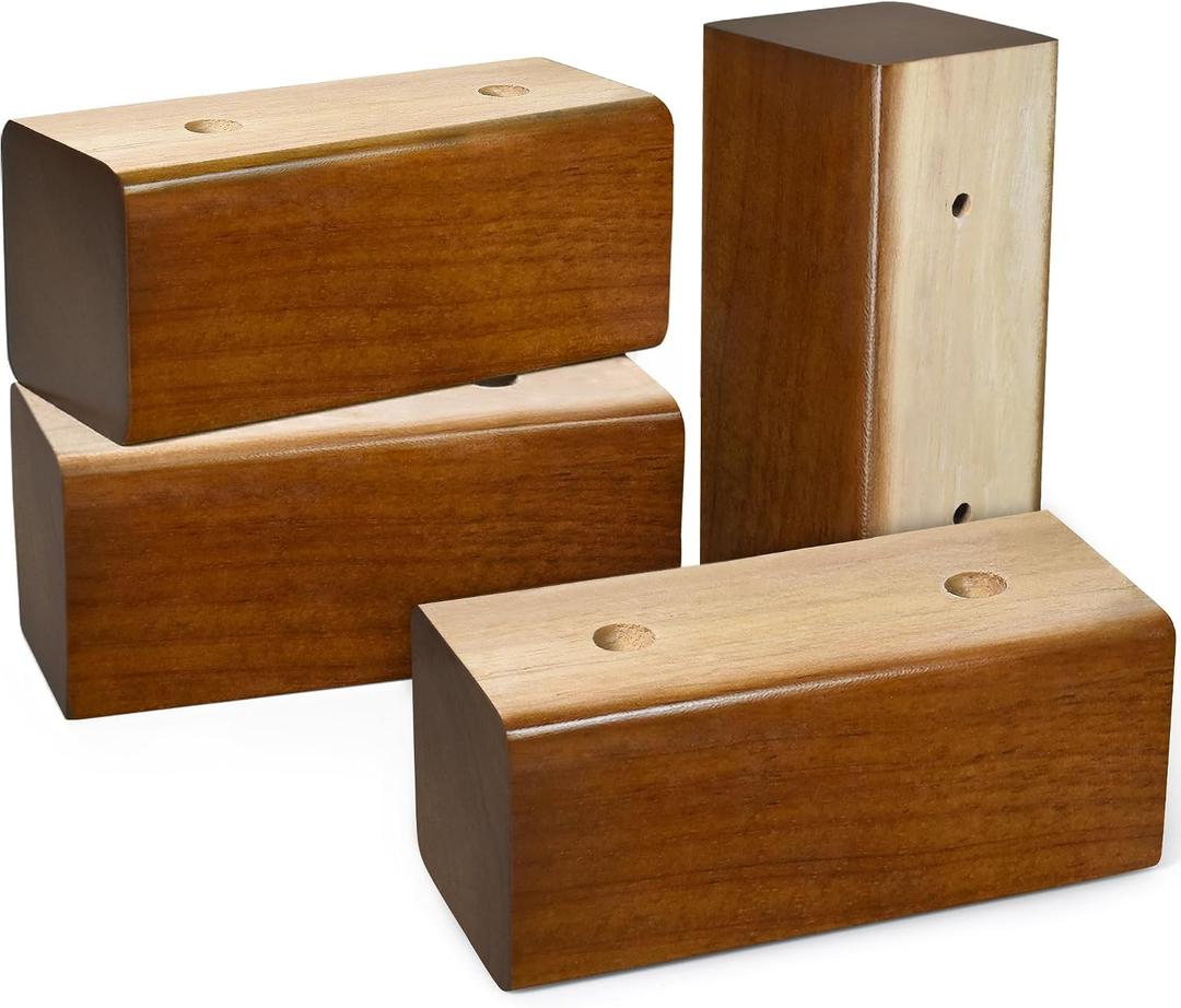 Sopicoz Wood Bed Risers (Brown, 2 inch)