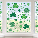St Patricks Day Window Clings, 109 Pcs Shamrock Window Stickers for St Patricks Day Decorations