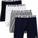 Tommy Hilfiger mens Underwear Cotton Classics Megapack Boxer Brief - Size M, Pack of 4, Black, Blue, White, Grey.