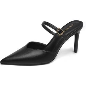 DREAM PAIRS Womens Closed Toe High Heels Mules Ankle Strap Stiletto Pointed Pumps Shoes Wedding Work Office Sexy Fashion Heeled Sandals, US 9.5
